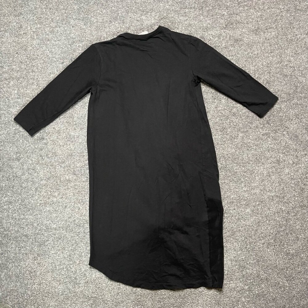 Zara Trafaluc Womens T Shirt Dress Black Twist Front Mini Crew Neck 3/4 Sleeve S - Picture 3 of 7